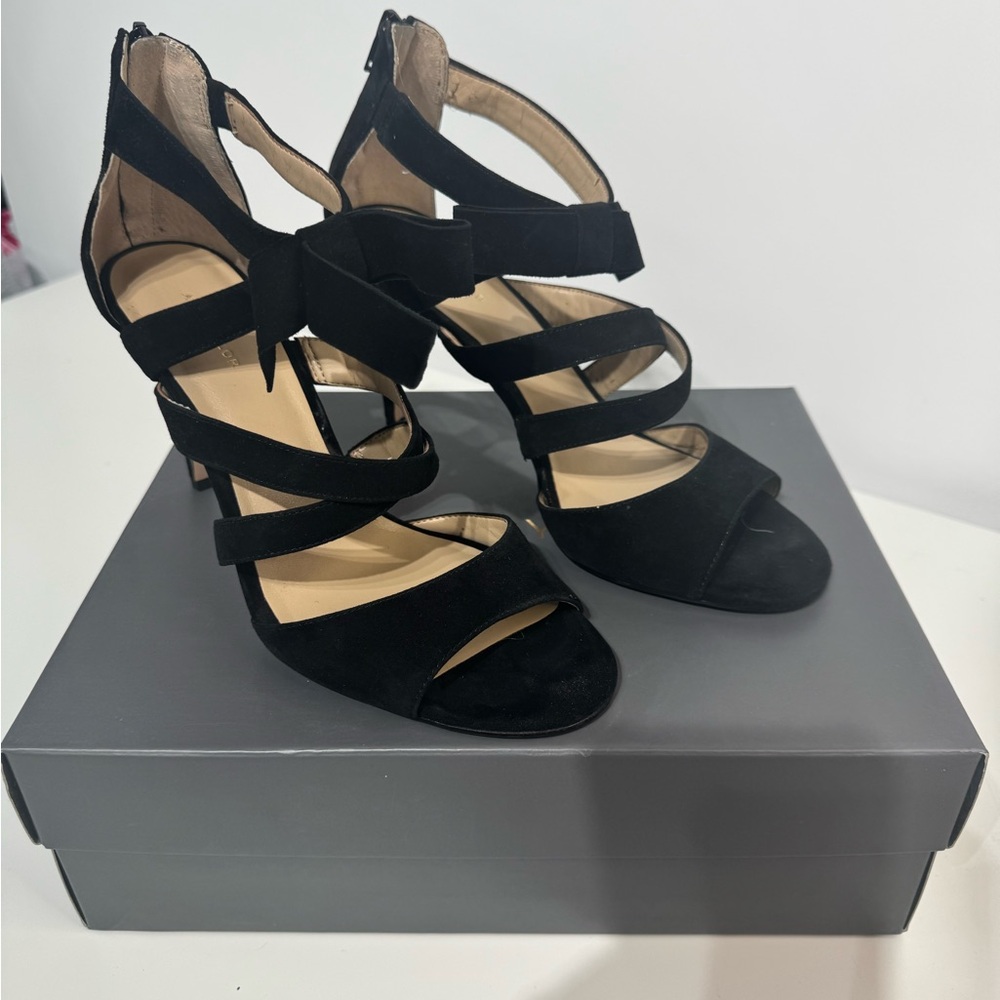 Ann Taylor Black Strappy Heels